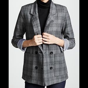 MCGUIRE Gray Plaid Buttoned Blazer Size Medium